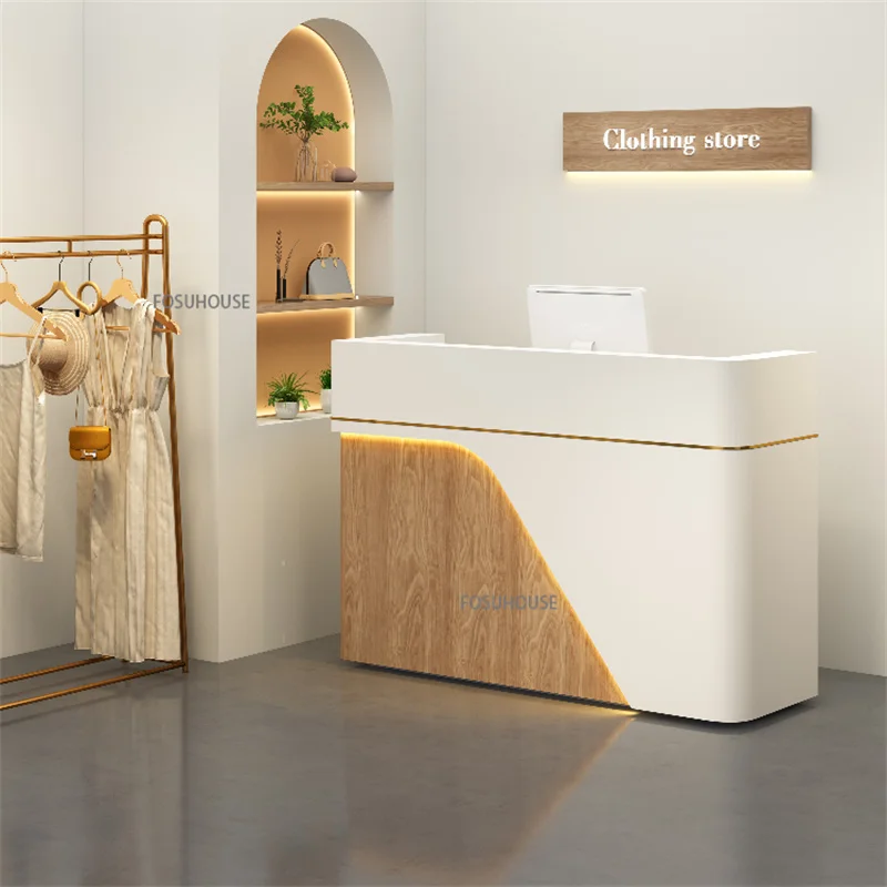 Modern Reception Desk Office Furniture Commercial Bar Table Bar Hotel Front Desks Beauty Salon Clothing Store Cashier Desk Table