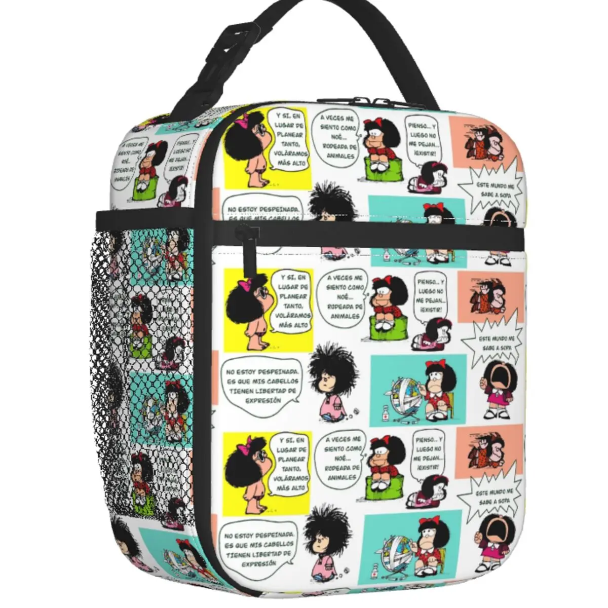 

Mafalda Manga Quino Thermal Insulated Lunch Bags Women Kawaii Cartoon Resuable Lunch Tote for Kids School Multifunction Food Box