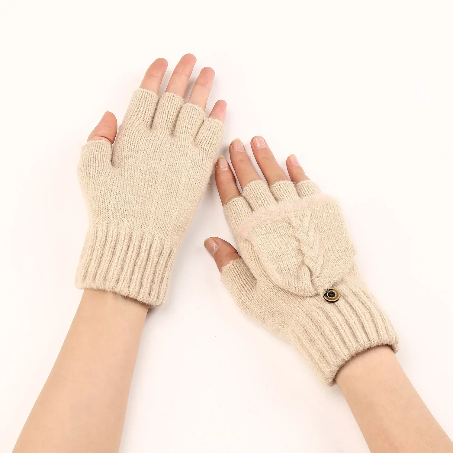 Guanti Senza Dita Donna JX In Lana Di Alpaca, Grigi, Termici E Morbidi, Per Touchscreen, Invernali, Mezze Dita, Unisex