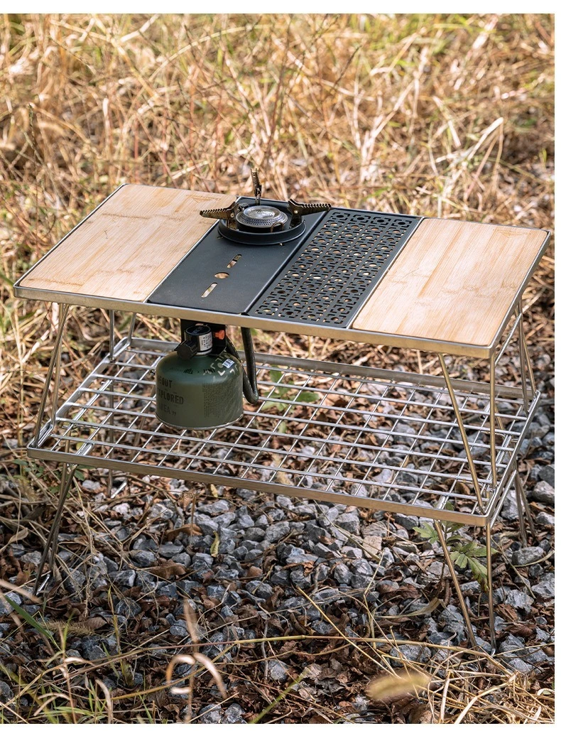 CAMPINGMOON KR Tragbarer Camping IGT Koreanischer Stil Kocher-Einheit Picknick-Tisch Mehrzweck-Zwischenplatte für Outdoor-Kochen – Detail 10