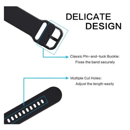 Breathable Soft Sports Silicone Watch Strap - Universal Fit