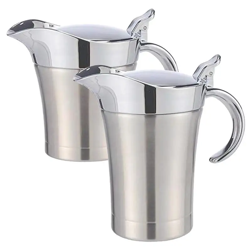 

Insulated Gravy Boat Sauce Jug With Hinged Lid Kitchen Gadget Dining Table Accessories For Ketchup Custard Milk Cream Salad