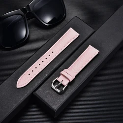 Luxurious Lychee Pattern Genuine Leather Watch Band - Elegant Bracelet Strap - 22mm (Pink)
