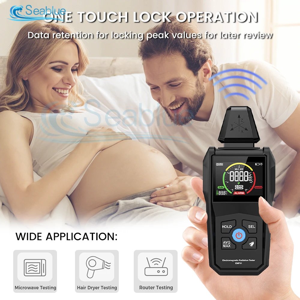 EMF01 EMF Meter Electromagnetic Radiation Detector Three-axis X/Y/Z Signal Detection Electromagnetic Wave