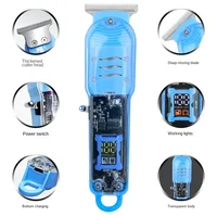 Professional Hair Cutting Machine Rechargeable  Clipper Transparent Electric Hair Trimmers For Men Cordless Hair Cut Machine 2