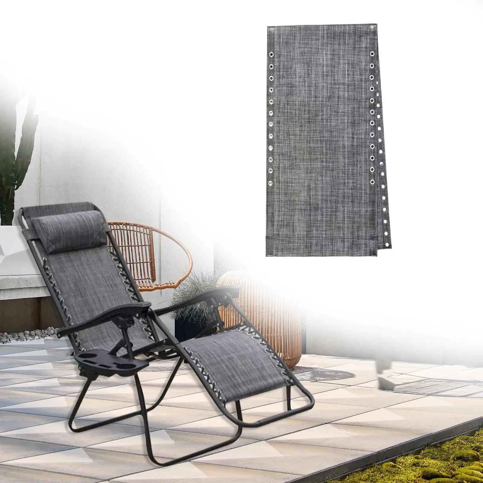 Lounge Chair Cloth Lounger Replacement Cloth 160cmx43cm Chair Replacement Fabric for Outdoor Patio Camping Beach Folding
