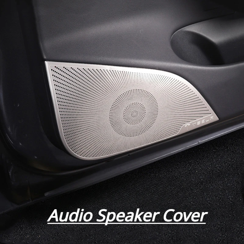 Horn Cover For Tesla Model Y Door Front Column Roof Rear Trunk Speaker Sound Frame Audio Panel Decorative Modification 2021-2023 door lock buckle cover for tesla model y 2021 2023 accessories door lock cover sticker decoration 4pcs set tesla model y 2023