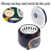 Cuiseur à riz électrique domestique 1,6 l, marmite antiadhésive pour 1 à 2 personnes, chauffe-aliments pour repas, réservation 24 heures, garde au chaud, ragoût de soupe 4