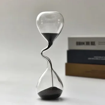 3D 창의적인 불규칙 모래 시계 타이머, 홈 장식, 유리 모래 시간 모래 시계 장식품, 가정 용품, 노란색 모래 타이머