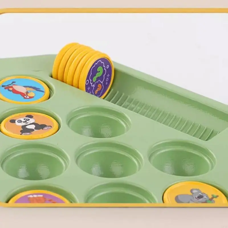 Q84C Animal Fruit Flipping Chess Cognitive Memory Board Game Parent-Child Interactive Toy Memory Chess Over Card Board