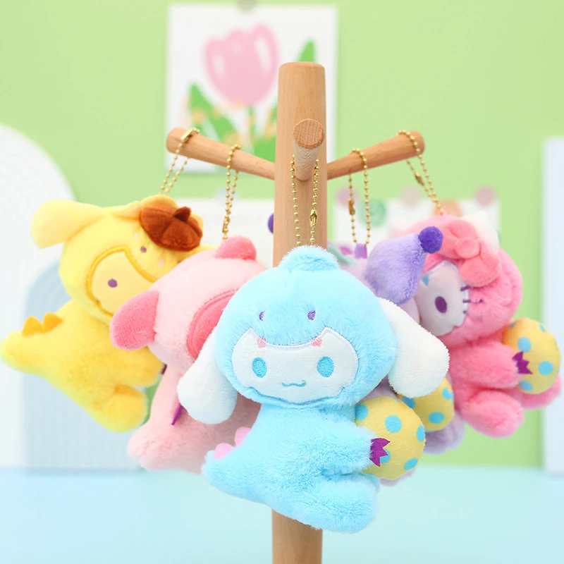 

Cartoon Dinosaur Sanrio Hello Kitty Cinnamoroll Plush Pendant Keychain Stuffed Toys Backpack Hangings Ornament