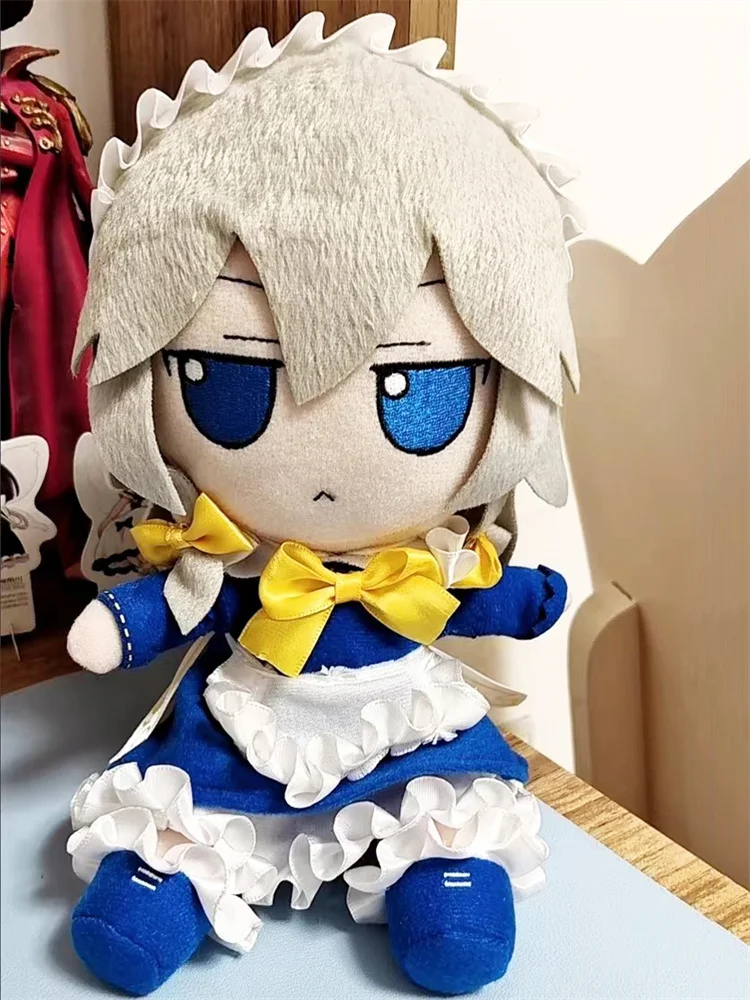 Touhou Project Izayoi Sakuya Plush Toy Fumo Inu Sakuya Plushie Figure Doll Lovely Cosplay Pillow Anime for Fans Birthday Gifts