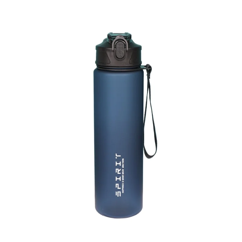 Large Capacity Motivational Water Bottle with Straw - 750ml, Leakproof for Gym and Outdoor Sports