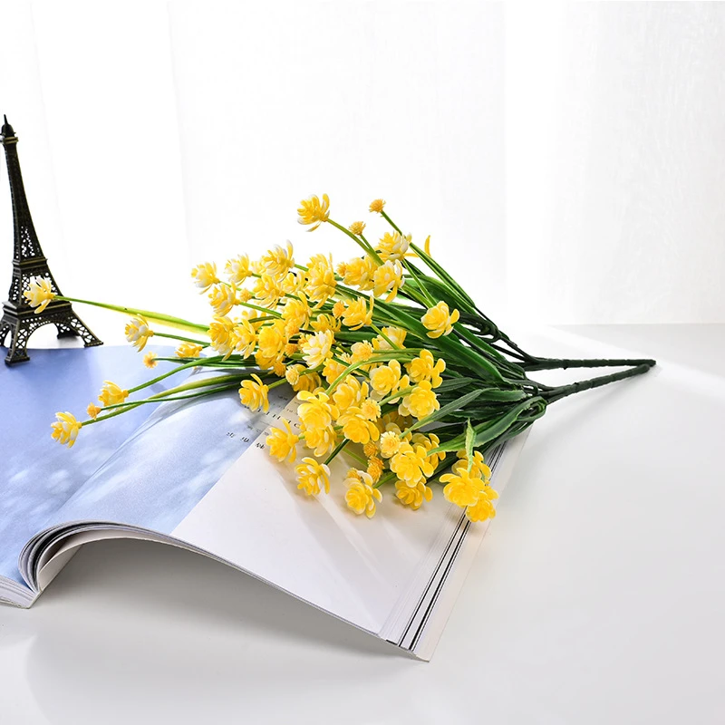 Artificial Flowers Wedding Decoration Green Fake Flowers for Crafts Tea