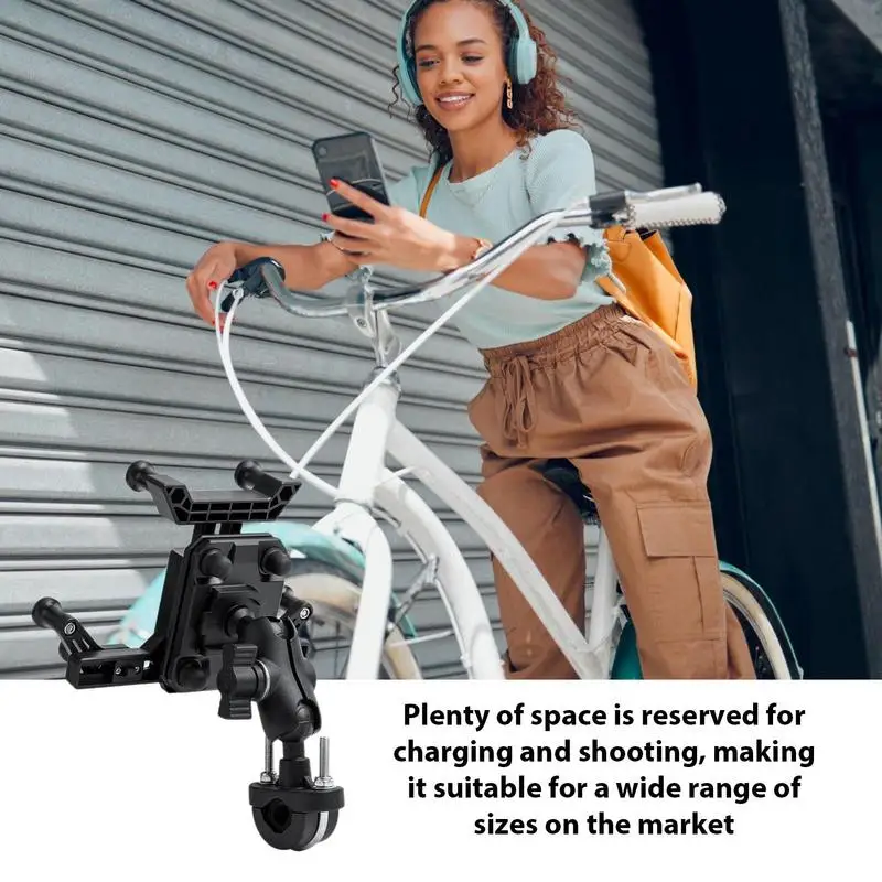 Motorcycle Phone Mount Alloy Shock-Absorbing Phone Holder With 360 Degree Rotatable Cycling Phone Stand Multifunctional
