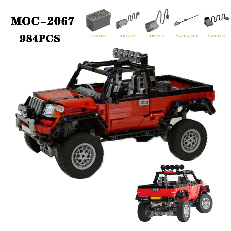 

Building block MOC-2067 off-road pickup truck assembly parts package 984PCS assembly parts adult and children puzzle toy gift