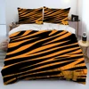 3D Tiger Print Stripe Pattern Beast Comforter Bedding Set,Duvet Cover Bed Set Quilt Cover Pillowcase,King Queen Size Bedding Set 4