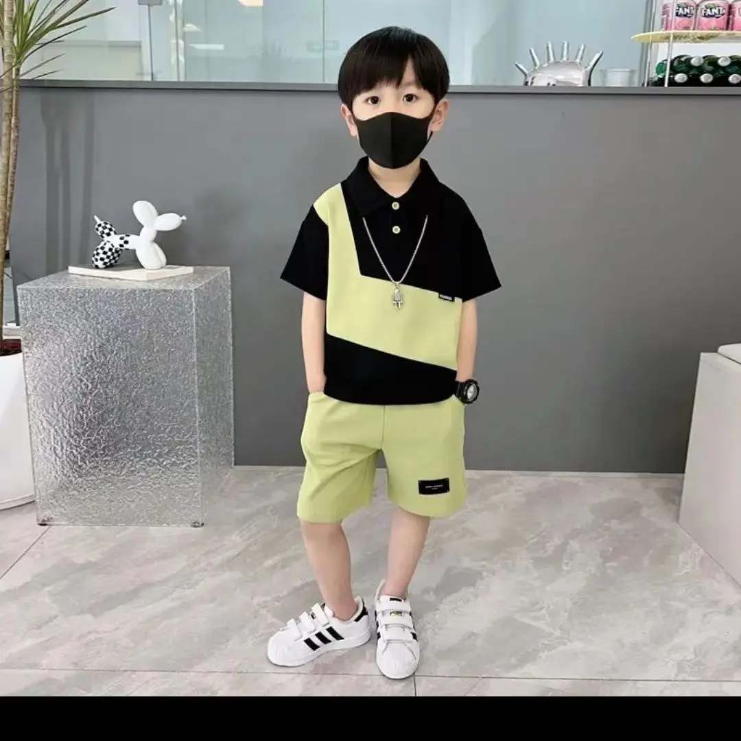 

Kids Baby 2023 New Childrens Short Sleeved PoLo Shirt Set For Boys And Girls Loose And Fashionable in Summer Kids Outfits