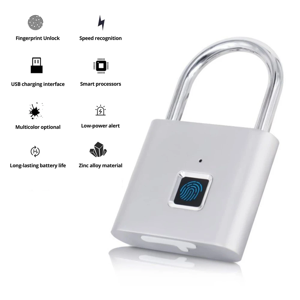 Smart Backpack Fingerprint Lock Anti-Theft Bag Luggage Keyless Door Locks  USB Rechargeable Security Electronic Biometric Sensor - AliExpress