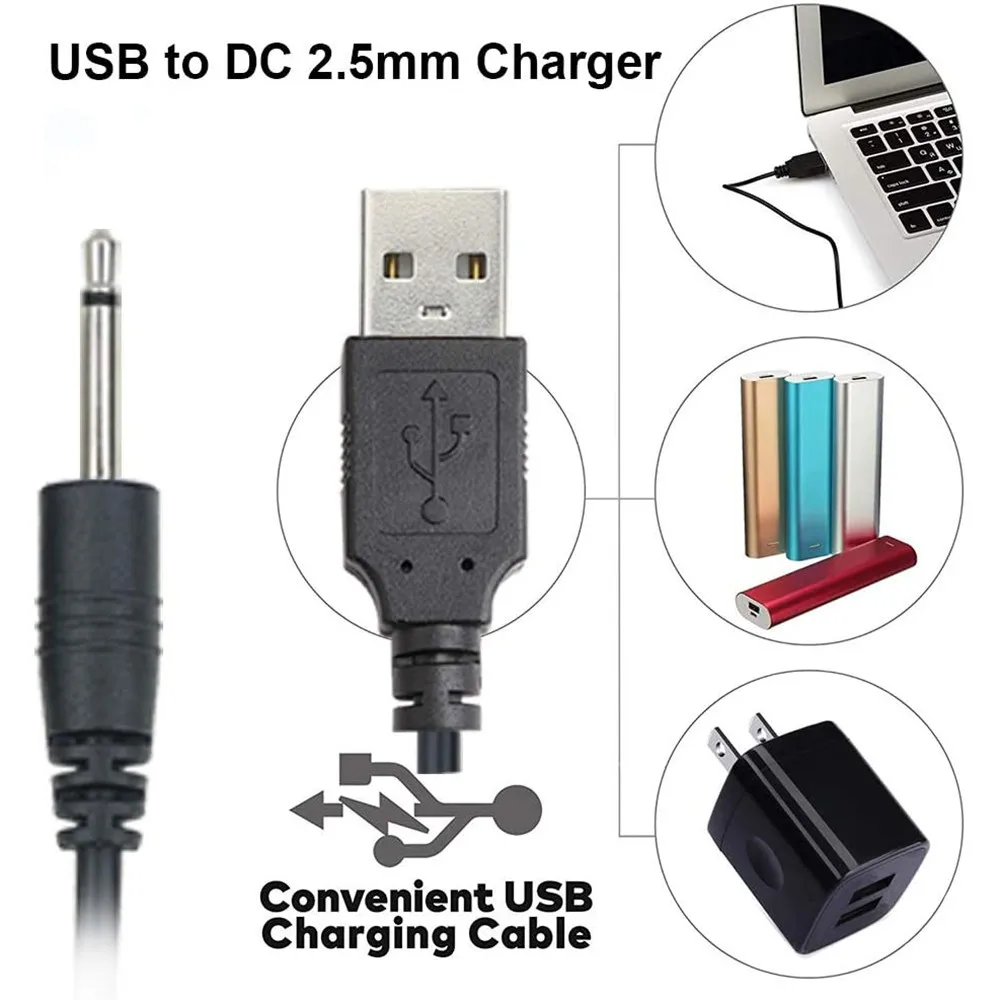 USB Adapter Cord 2.5mm AUDIO Replacement DC Charging Cable USB Fast Charging Cable