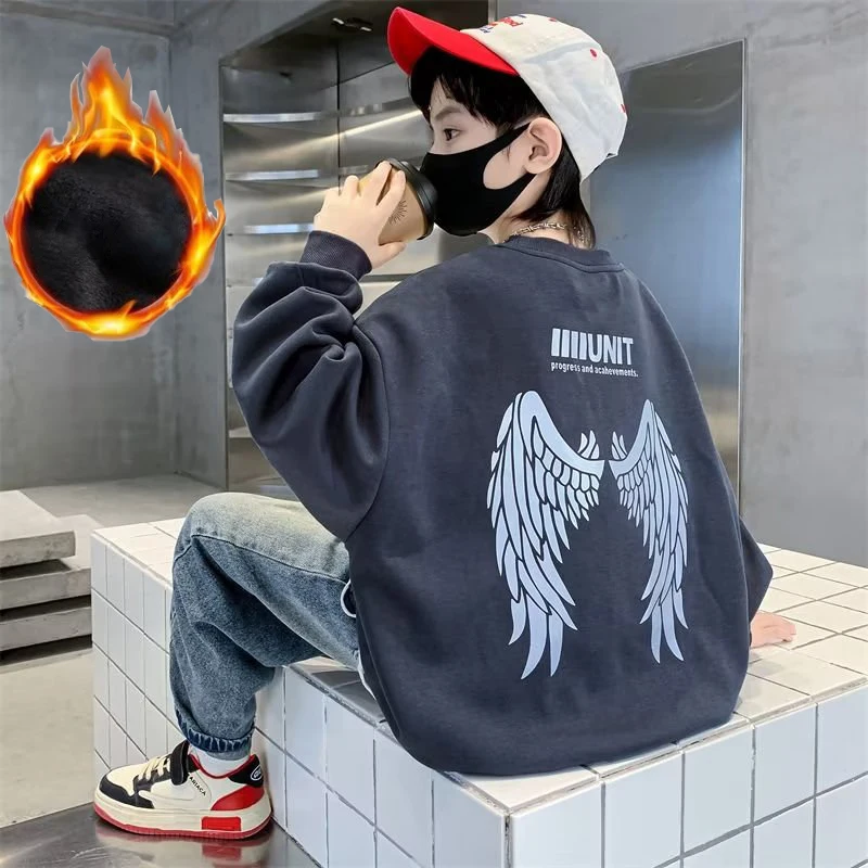 Kids Sweater Boys' Sweater Spring and Autumn Style Mid sized Children's Autumn Top Boys' Bottom Shirt Fashionable
