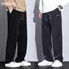 Autumn Winter Stretch Corduroy Pants Men Thick Elastic Waist Korea Baggy Straight Jogger Outdoors Trousers Male Large Size M-5XL 1