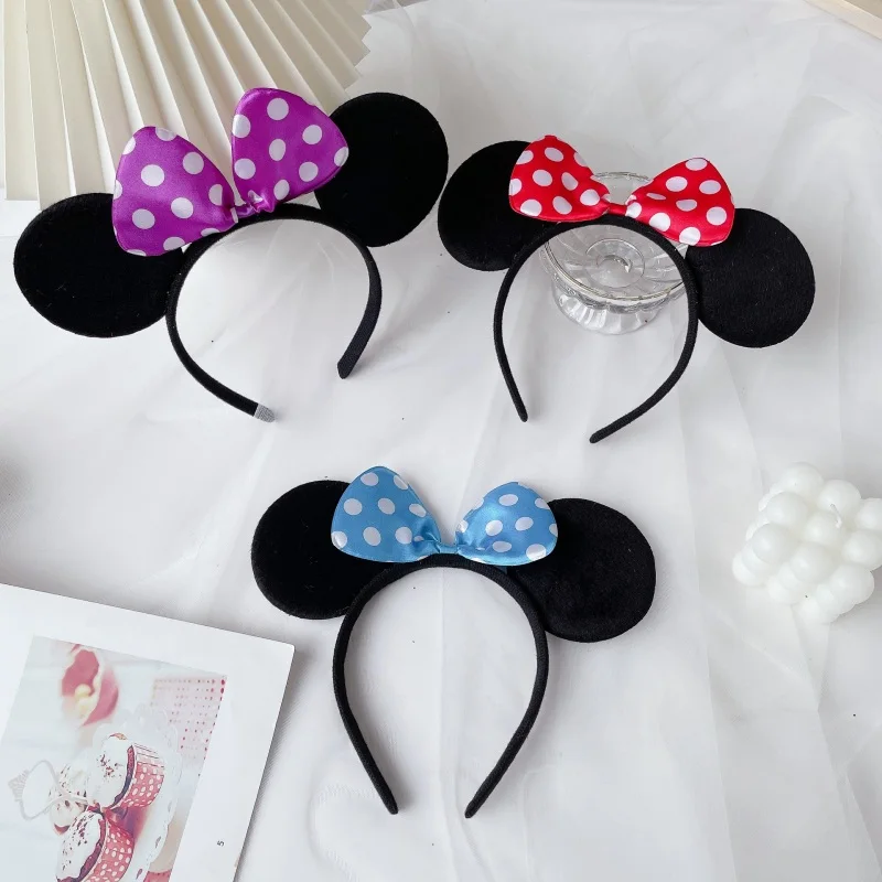 Boys Baby Girls Birthday Bows Knot Accessories Minnie Hairbands Party Sequin Hair Favors Mom Lovely Ears Kids Mickey Headbands
