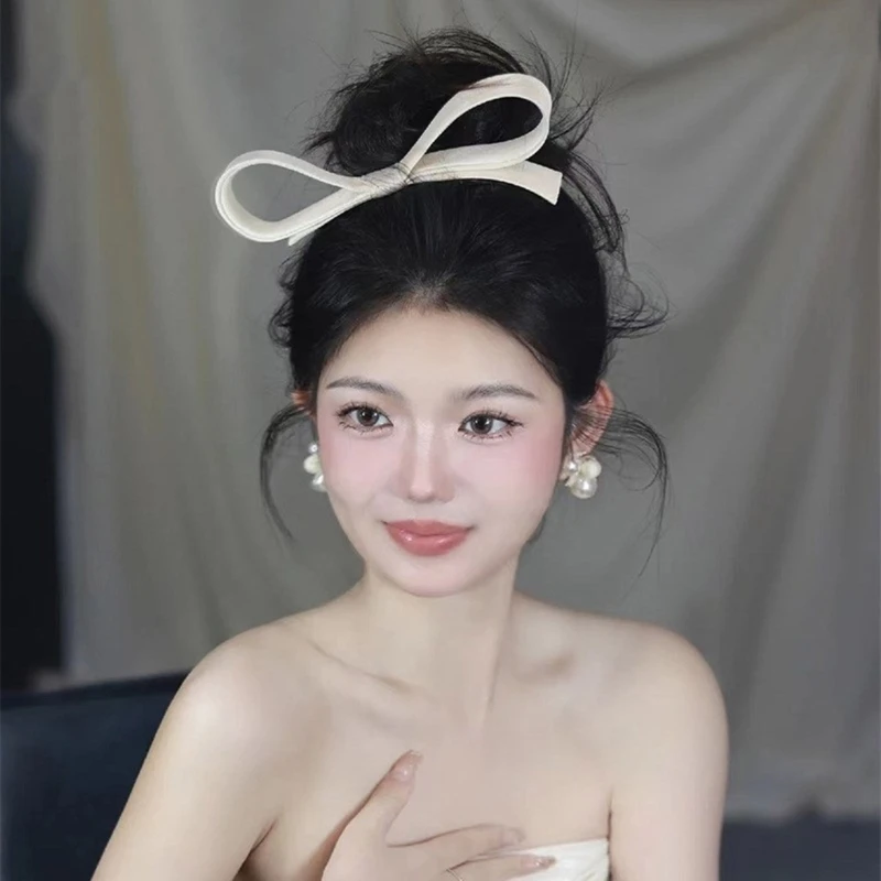 1pc/1pair 일반 색상 Bowknot 머리핀 우아한 소녀 사진 촬영 Briads 헤어 클립