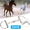 Horse Snaffle Bit D Ring Mouth Bit Roller With Copper Single Joint Horse Bit D-Ring Snaffle Bits For Equestrian Supplies 2