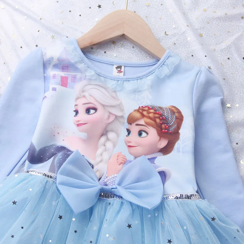 Girls Dress Fall Dresses Girls Vestidos Frozen Elsa Dresses Birthday Party Long Sleeve Princess Costume Teen Children's Party Clothes