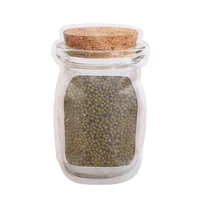 Imitation Wood Mason Jar Bottle Ziplock Packaging Bag Resealable Kitchen Fridge Travel Snack Chocolate Stand Up Gifts Pouches 2