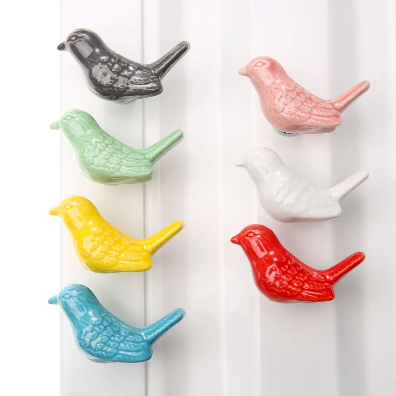 Ceramic Handle Bird Knob Kitchen Cabinet Cupboard Door Handles Drawer Dove Knobs Pull Pigeon Handles Furniture Home Decoration