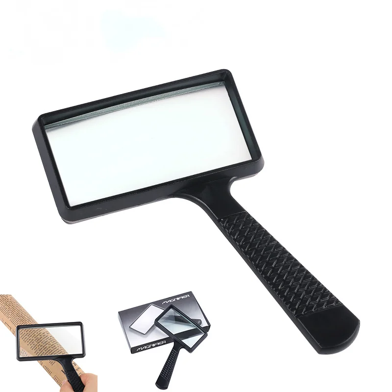 

100X50Mm Magnifying Glass Lens Rectangular Magnifier Handheld Square Jewelry Loupe for Old People Reading Low Vision Aids