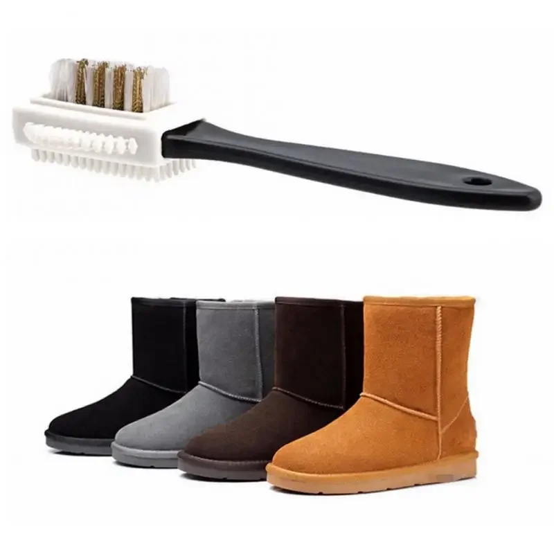 3 Side of Cleaning Brushes for Suede Leather Nubuck Three Side Cleaning Shoe Brush High Quality Black S Shape Boot Shoes 3