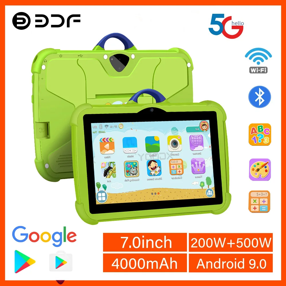 

2024 New 5G WiFi 7 Inch Google Tablet For Children Learning Education Kids Tablets Quad Core 4GB RAM 64GB ROM Dual BOW Cameras