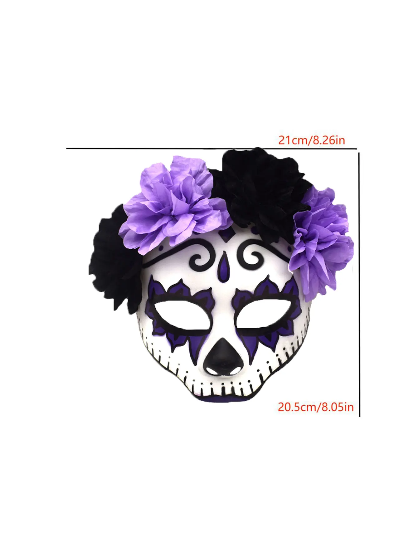 Description Picture 4 of itemMasquerade party flower mask  Halloween skeleton ghost mask  Full-face ghost bride party carnival mask  Mexican Day of the Dead