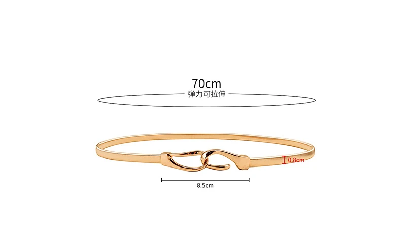 2 Pezzi Cintura Donna Elegante In Metallo Oro - Sottile E Elastica Per Vestiti - Foto 12