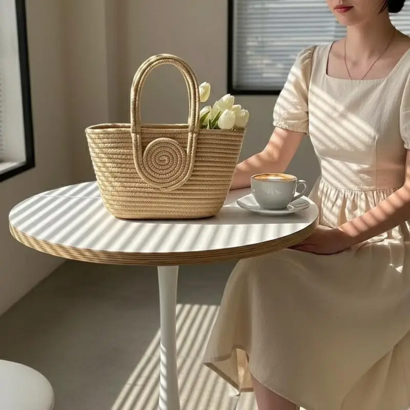 ✰✪Large Capacity Womens Woven Handbag Vintage Rattan Bag Travel Tote for Beach Picnic Stylish Summer Shoulder Bag 6