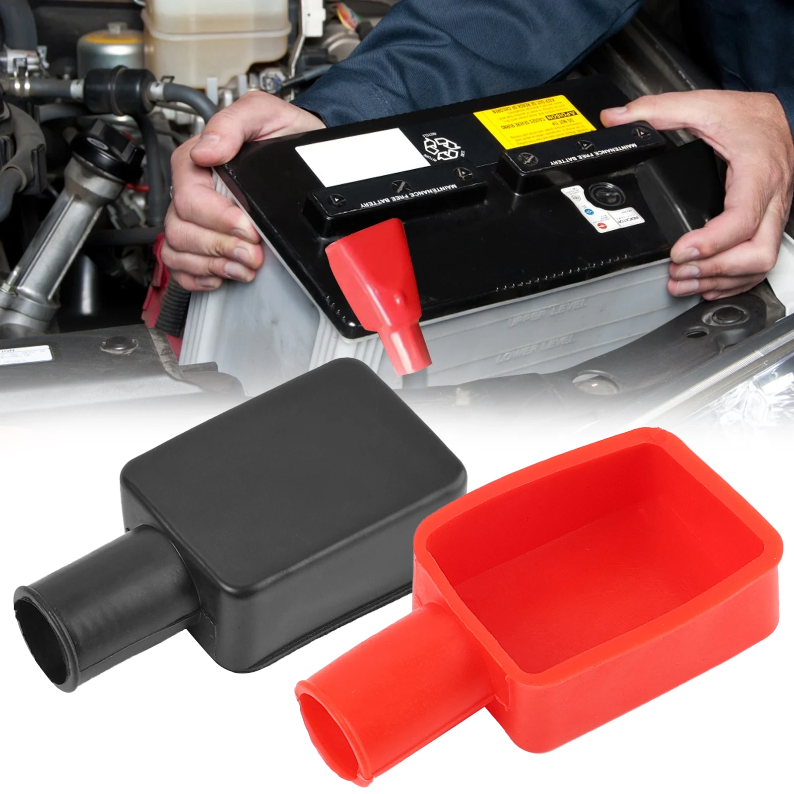 Battery Insulation Cover Car Battery Negative Positive Terminal Covers Cap Boot Insulating Protector