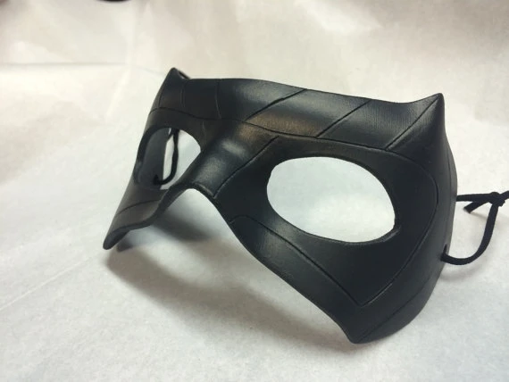 OnundOn Leather Mask Eye Mask Blindfold Open Nose Mask Performance Headgear  Props Cosplay Halloween