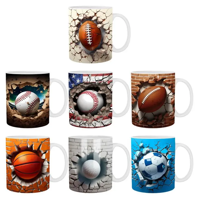 

Sports Ceramic Mugs 350ml 3D Sports Ball Pattern Ceramic Mugs Delicate And Smooth Novelty Drinkware For Cafe Coffee Table Dining