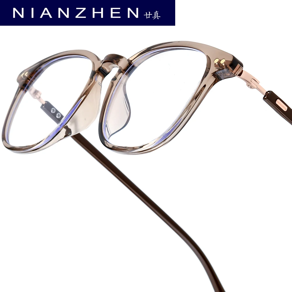NIANZHEN TR90 Eyeglasses Frame Men Square Brand Design Glasses Women Retro Vintage Ultralight-Weight Eyewear Spectacles 210429