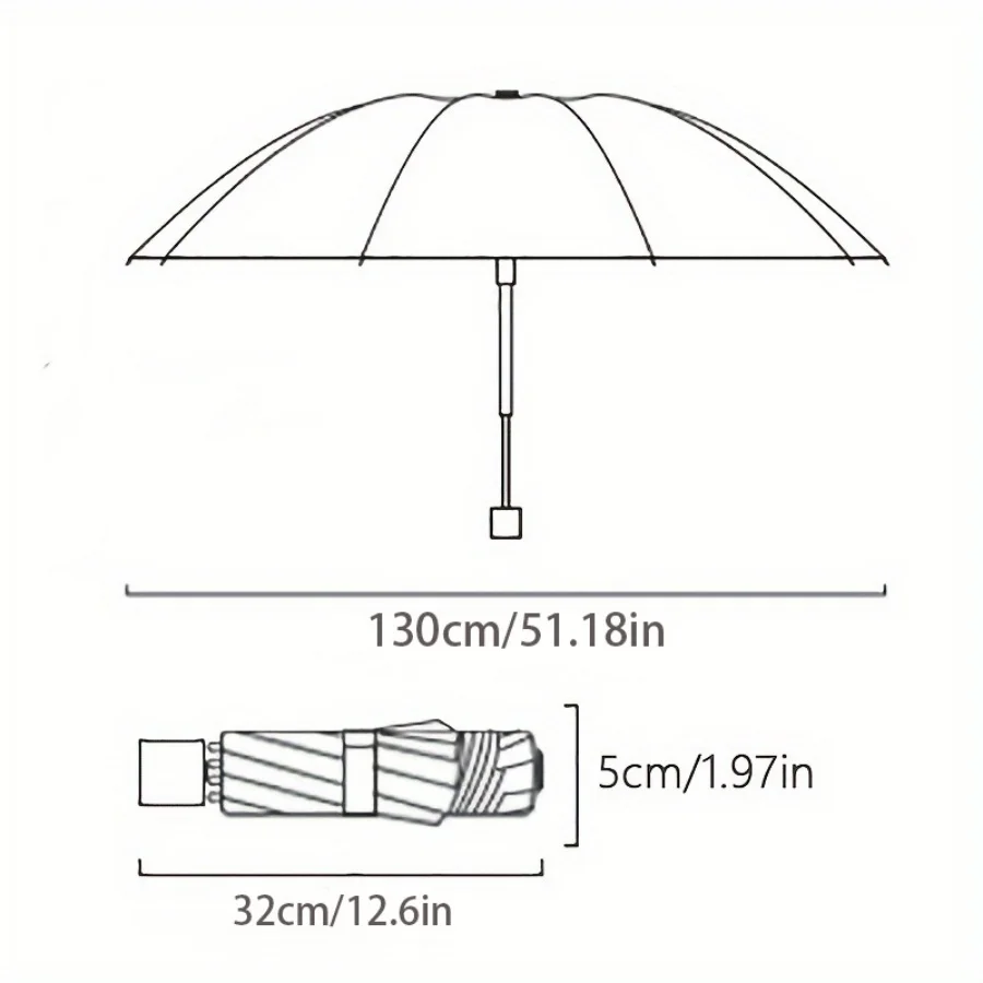 Large 10 Bones Solid Color Umbrella Large Format Outdoor Sunshade Rain Protection Windproof Umbrella