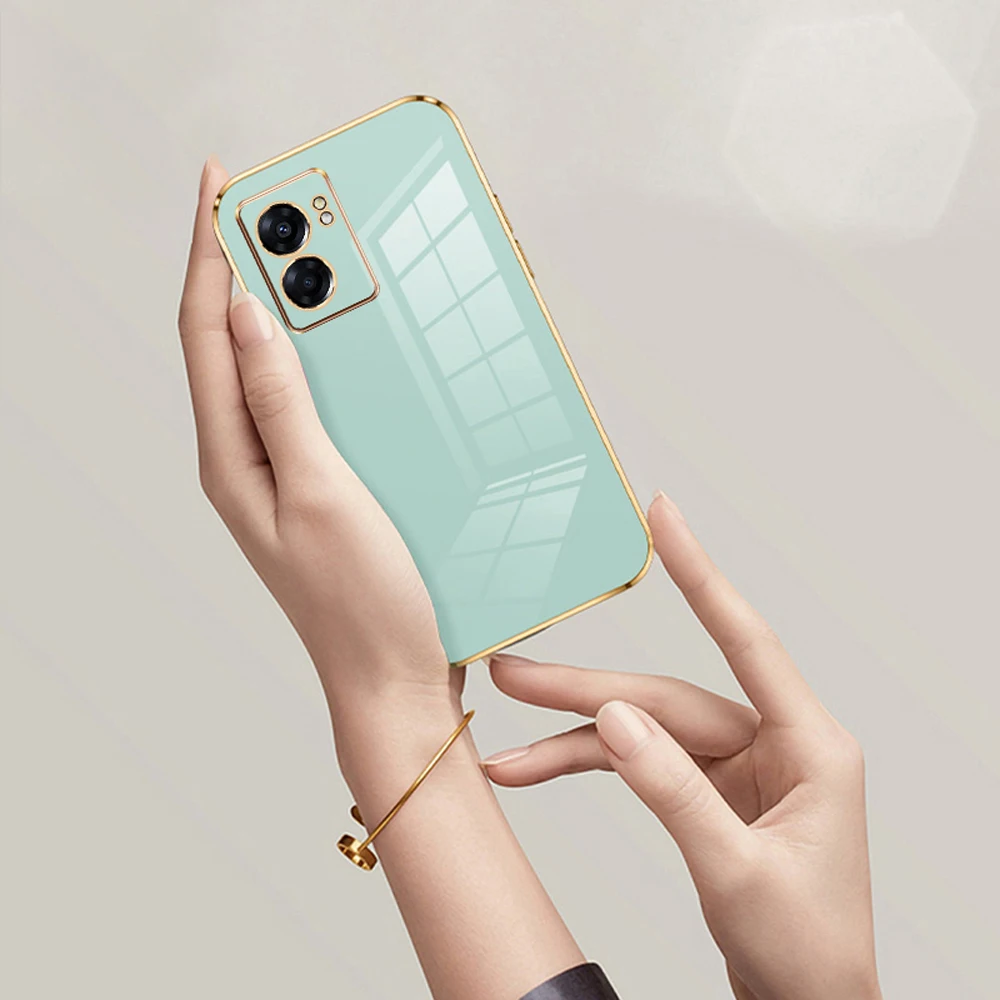 Luxury Shockproof Silicone Back Cover with Square Plating
