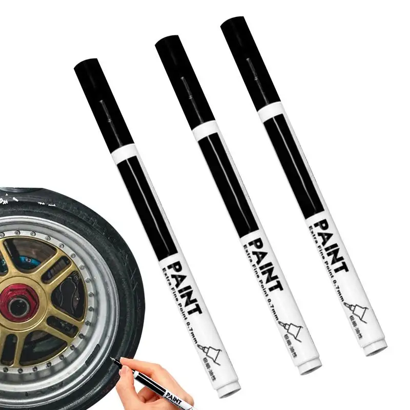 

Car Wheel Paint 3pcs Professional Slim Wheel Scratch Repair pen Kit Auto Paint Pen For Car Wheel Tire Auto Decor Accessories