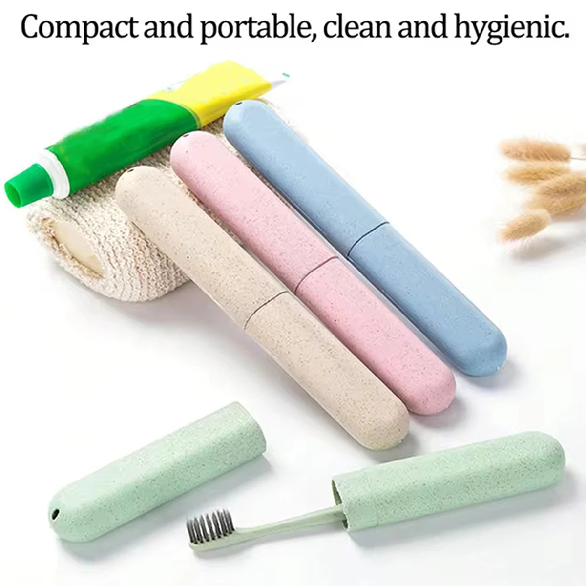 Portable Travel Toothbrush Holder - Plastic Toothbrush Container