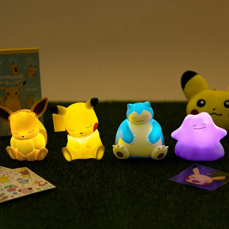 Pokemon Pikachu Eevee Snorlax Ditto Cartoon Night Light Creative Mini