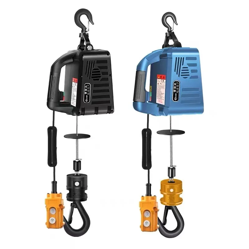 

220V/110V 500KG Load Portable Electric Winch Traction Hoist Small Crane Home Decoration Crane Hoist Lifting Tool