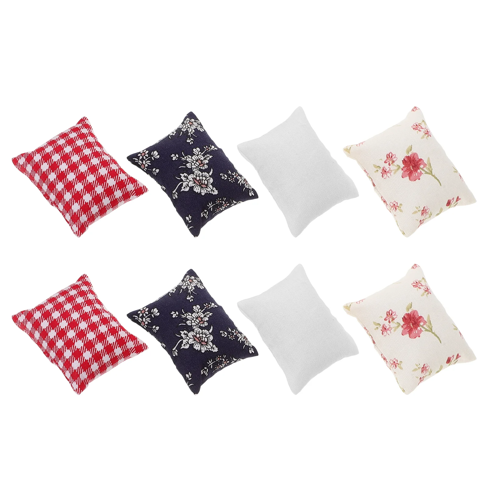 

8 Pcs Decorate Wooden Miniatures Christmas Wear-resistant Fake Pillow Cloth Accessories House