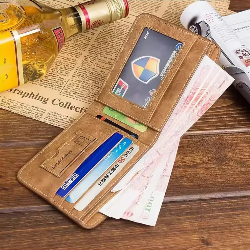 Men's Wallet High Quality PU Leather Billfold Credit Card/ID Holders Inserts Coin Purses Luxury Business Foldable Wallet
